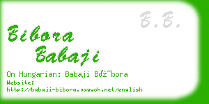 bibora babaji business card